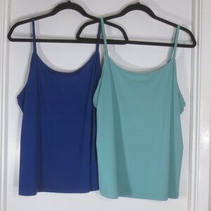 Lane Bryant Tops Lot of 2 Camisoles Royal & Aqua Blue Stretchy Plus Size 14/16